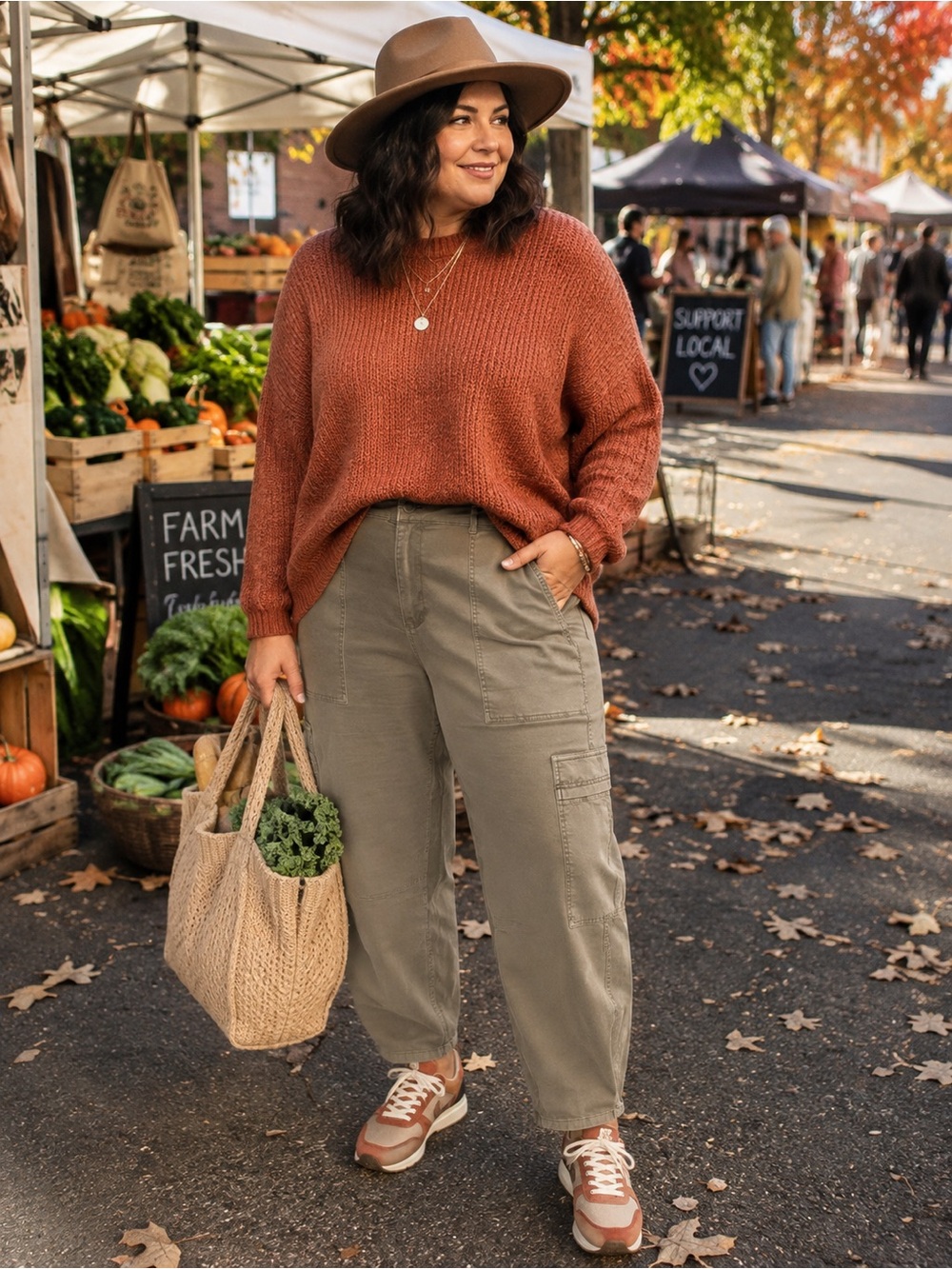 Universal Thread Olive Cargo Barrel Leg Pants Size 14 NWT